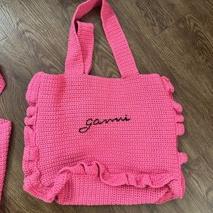 Ganni crochet tote bag nwot